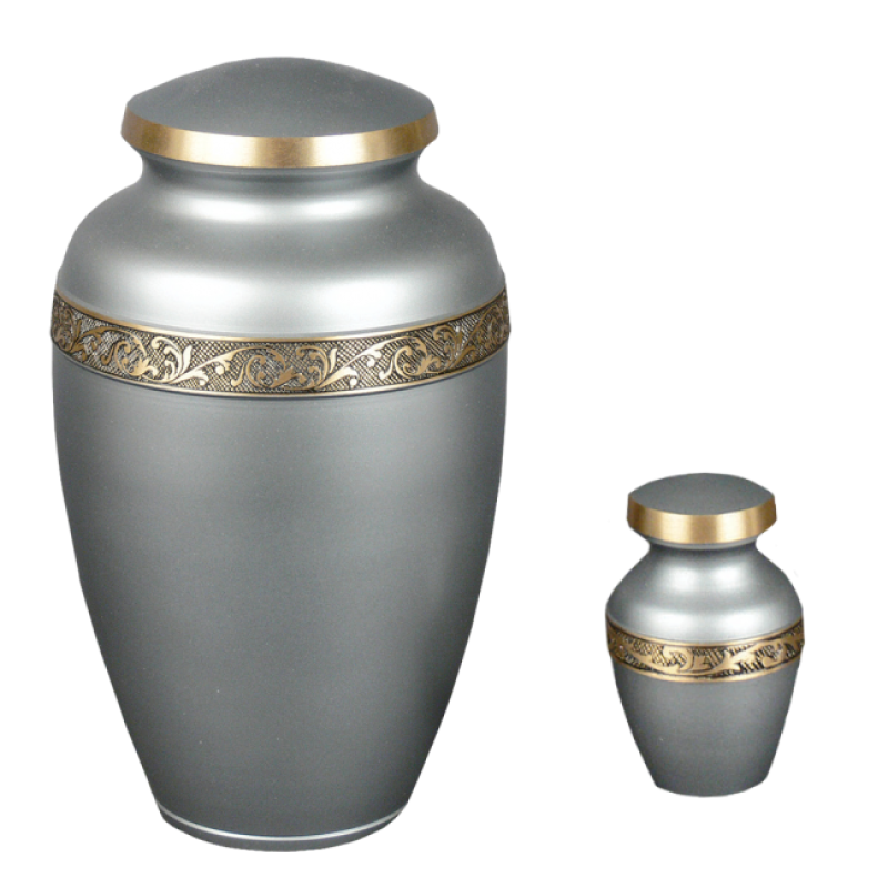 Diamond - Classic Grey Vase with Bronze Band (Adult)