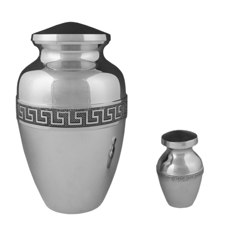 Marquis - Polished Silver with Silver Greek Key Band (Adult)