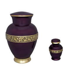 Aubergine - Royal Purple Vase w/Brass Banded Base (Adult)