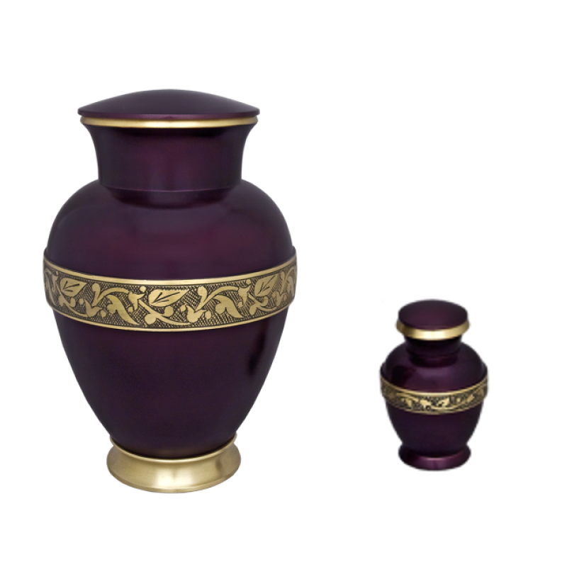 Aubergine - Royal Purple Vase w/Brass Banded Base (Adult)