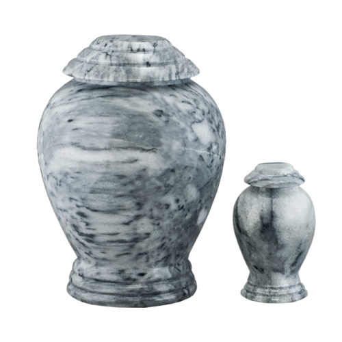 Grey/White Marble Vase - Gray/White Marble Vase with Base (Adult)