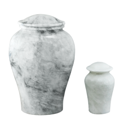Arno White Marble - White/Gray Marble Vase (Adult)