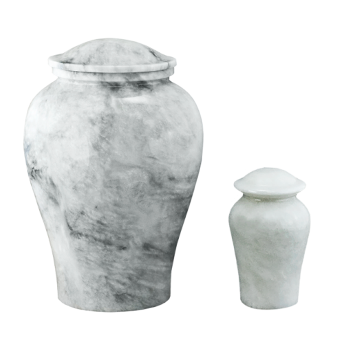 Arno White Marble - White/Gray Marble Vase (Adult)