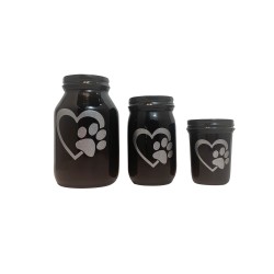 Ceramic Mason Jar Paws Pet Urn