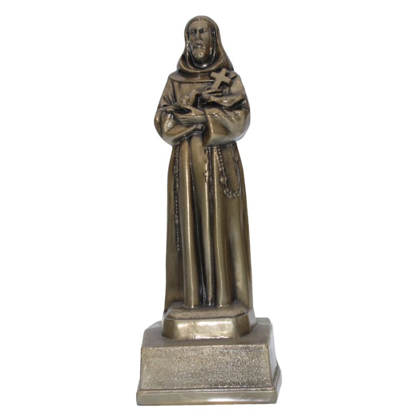 St. Francis Statue Antique Bronze Urn