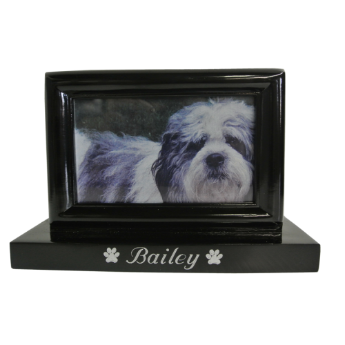 Photo Pet Urn - Black Finish