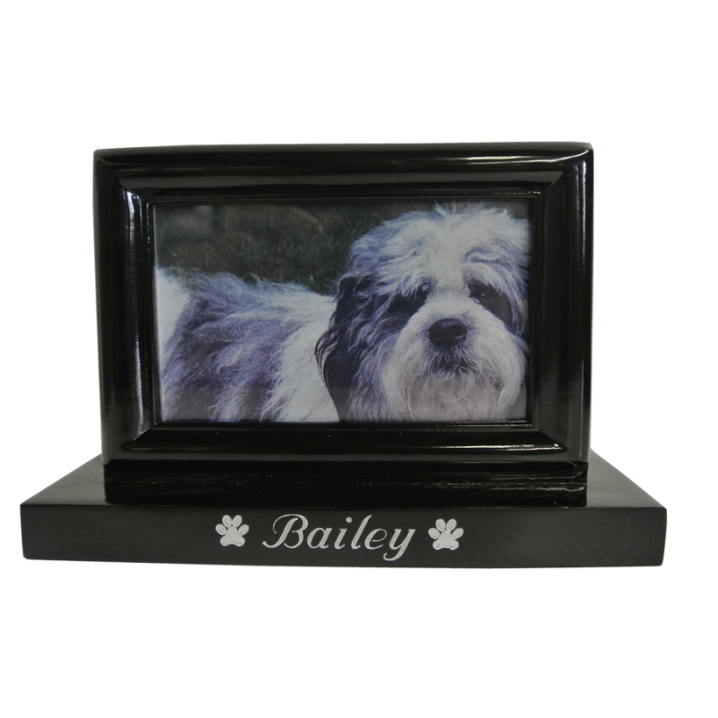 Photo Pet Urn - Black Finish