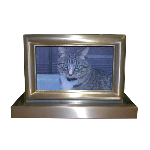 Photo Pet Urn - Brushed Nickel