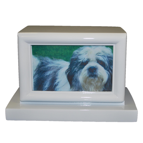 Photo Pet Urn - White Finish