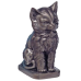 Precious Kitty Statue Antique Silver Urn