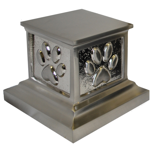 Roman Paws - Brushed Nickel Pet Urn