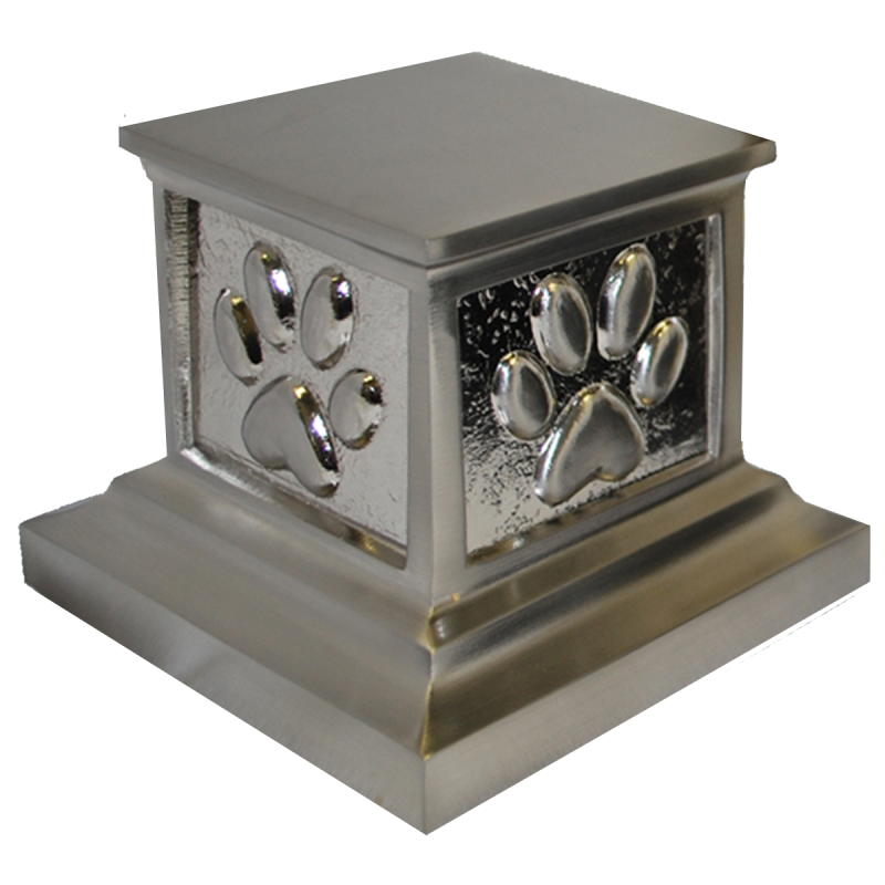 Roman Paws - Brushed Nickel Pet Urn