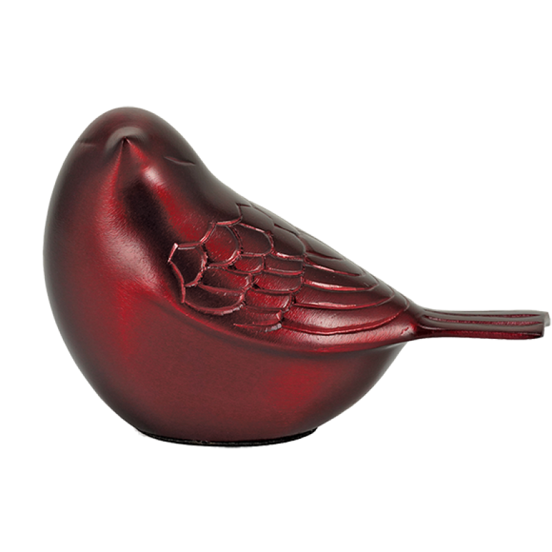 Songbird Crimson Keepsake Brass Urn