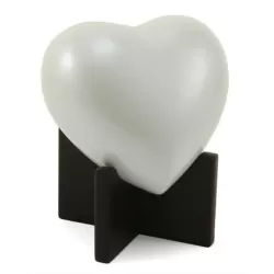 Arielle Heart Urn, Pearl White