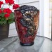 Hibiscus Mosaic Red Glass Cremation Urn