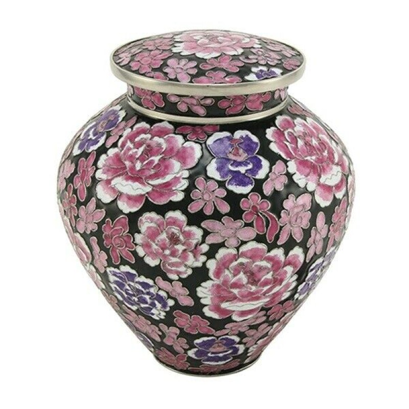 Floral Pink Cloisonne Urn (Large)