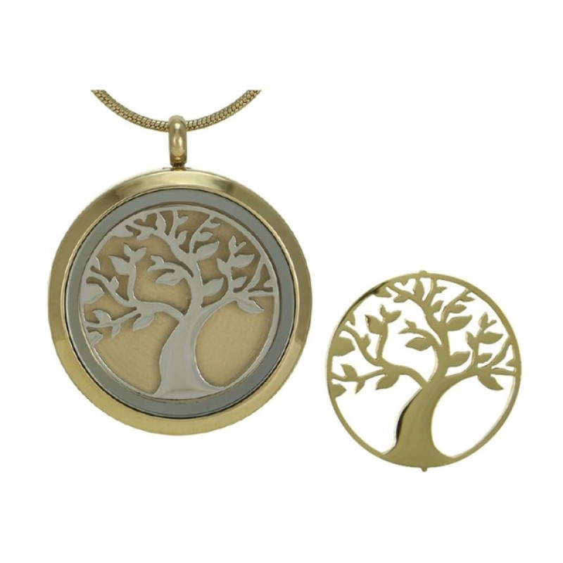 Round Pendant Bronze with 2 inserts Tree