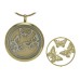 Bronze Round Pendant with 2 inserts Butterflies