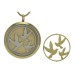 Bronze Round Pendant with 2 inserts Birds