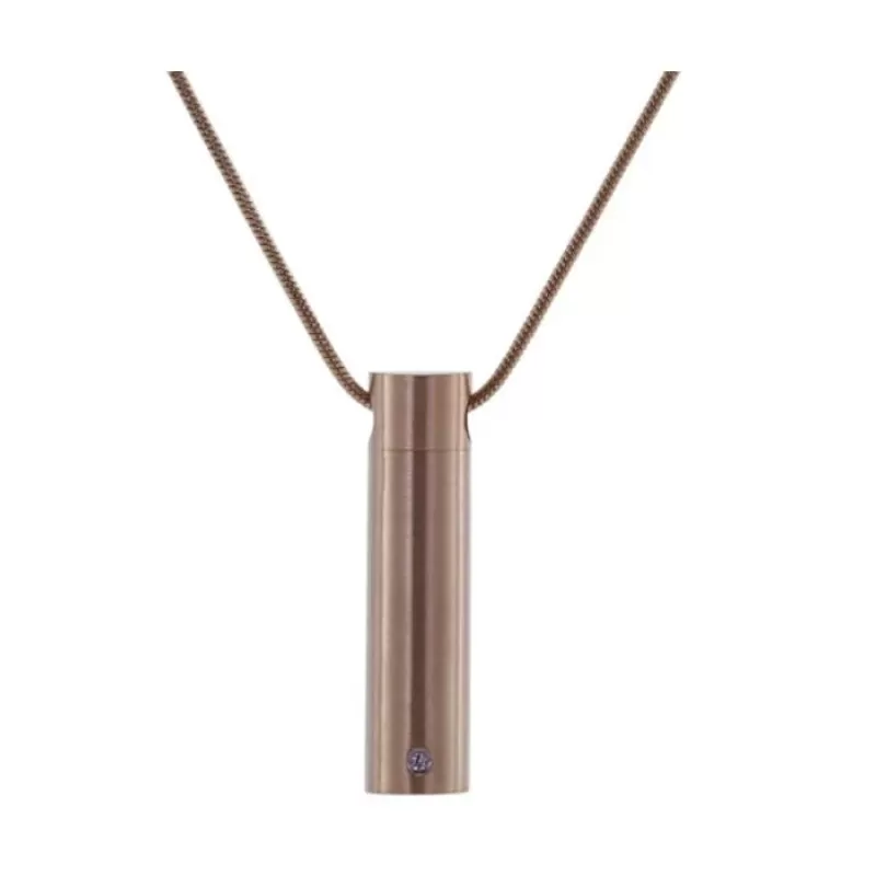Cylinder Necklace Rose Gold - Includes 19" chain