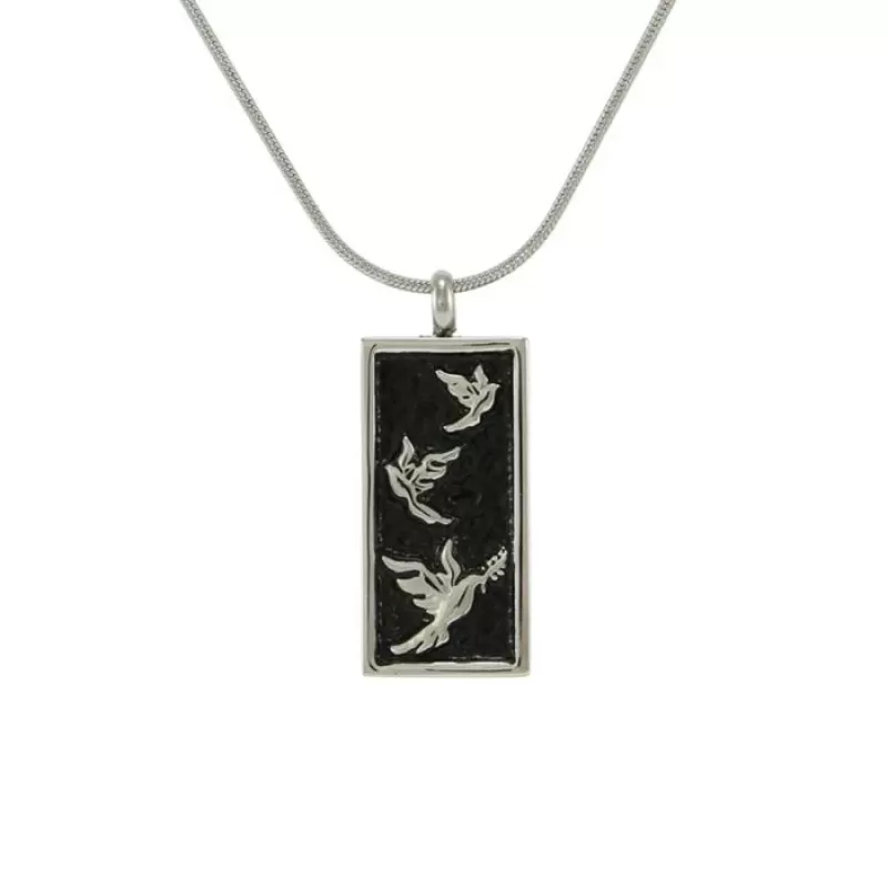 Embossed Doves Pewter - includes 19" chain