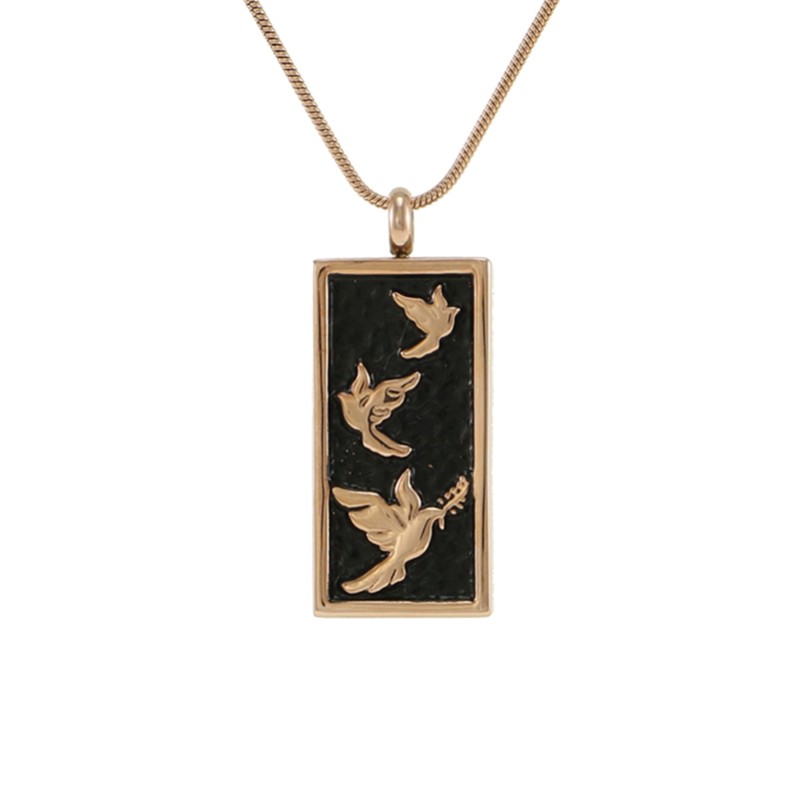 Embossed Doves Rose Gold - includes 19" chain