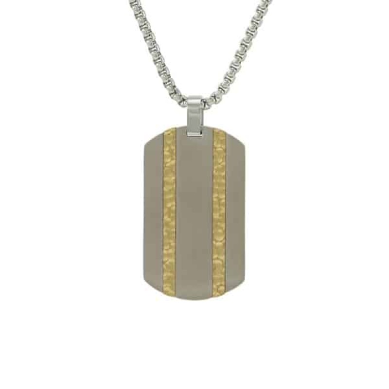 Pewter Tag Necklace - Includes 24" chain