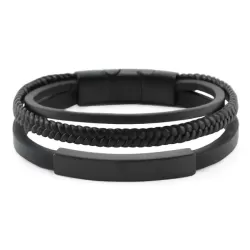 Onyx & Black Triple Band Bracelet Onyx & Black Triple Band Bracelet