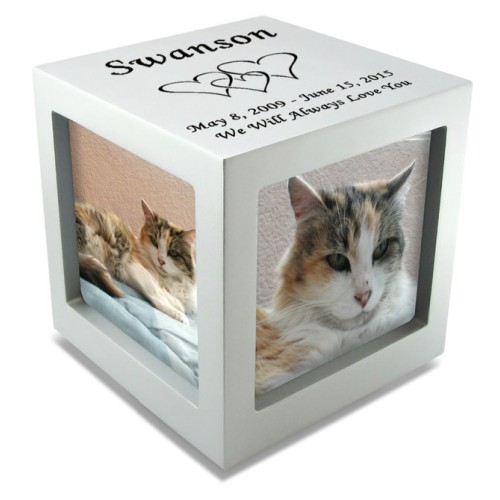 Silver Photo Cube Urn