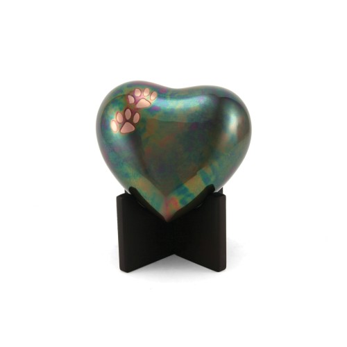 Arielle Heart Paw Raku Pet Urn