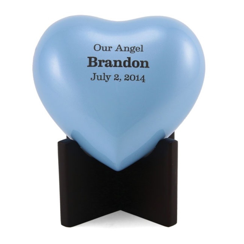 Arielle Heart Urn, Pearl Blue