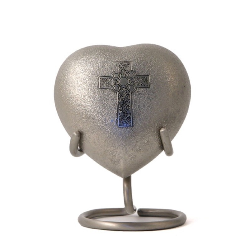 Celtic Cross Heart Keepsake w/ Velvet Box