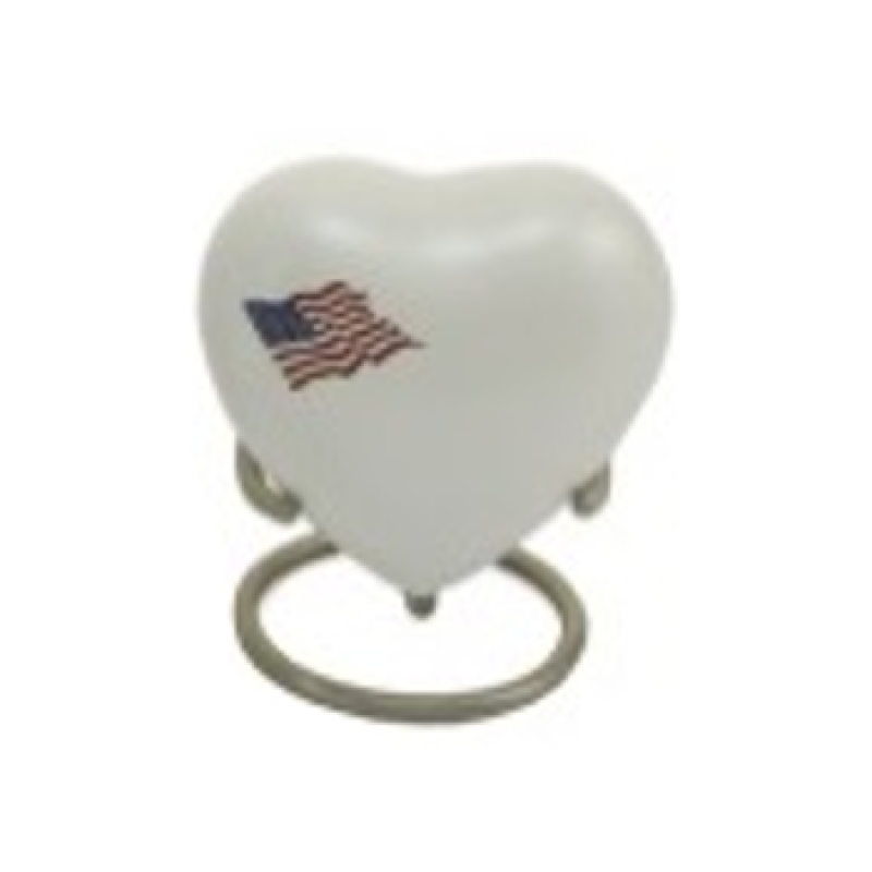 Classic Flag Color Heart Keepsake with Velvet Box
