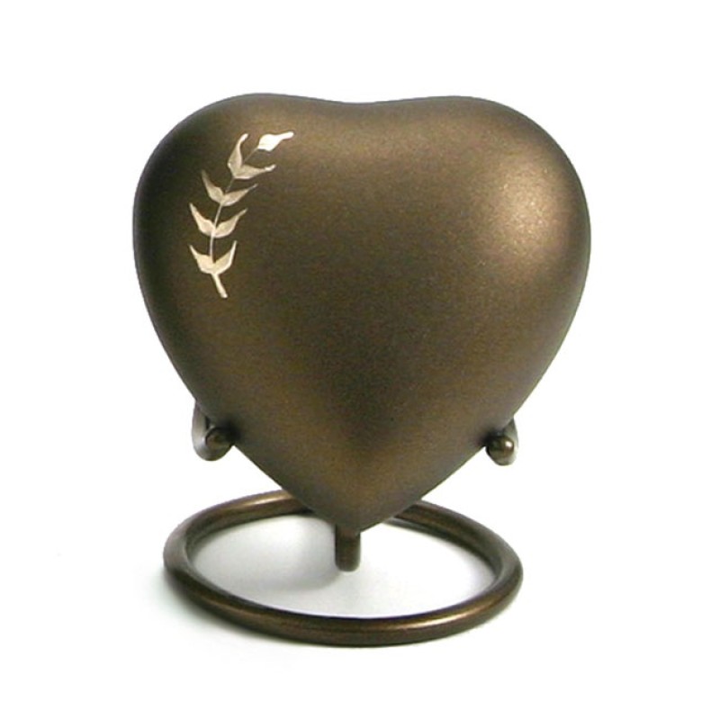 Aria Wheat Heart Keepsake with Velvet Box