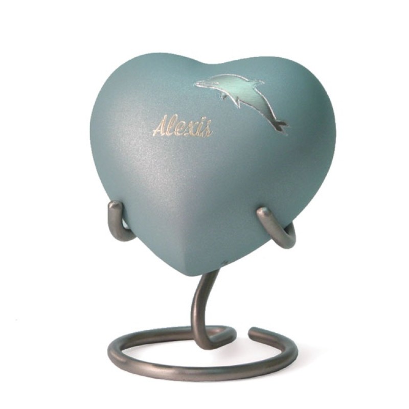 Aria Dolphin Heart Keepsake with Velvet Box
