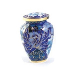 Elite Floral Blue Pet Urn Extra Small
