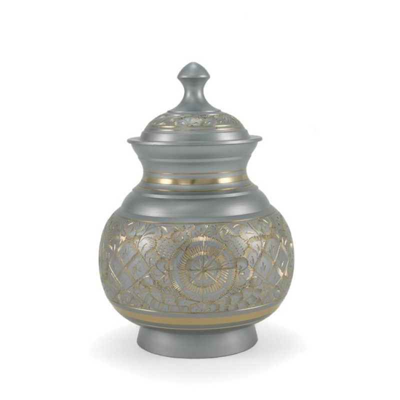 Silver Engraved Medium Pet Urn