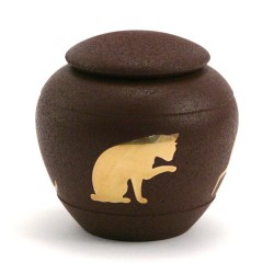 Silhouette Cat Sienna Urn Silhouette Cat Sienna Urn