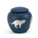 Silhouette Cat Country Blue Urn Silhouette Cat Country Blue Urn