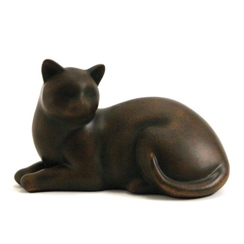 Cozy Cat Tabby Pet Urn, (resin)