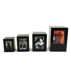 MDF Black Photo Extra Small Pet Urn MDF Black Photo Extra Small Pet Urn