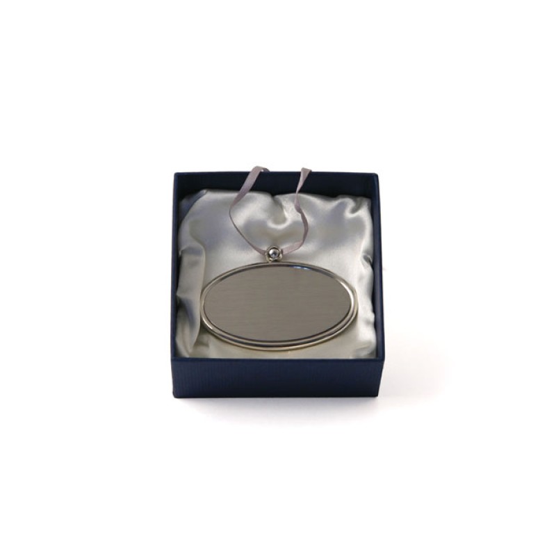 Silvertone Oval Urn Pendant