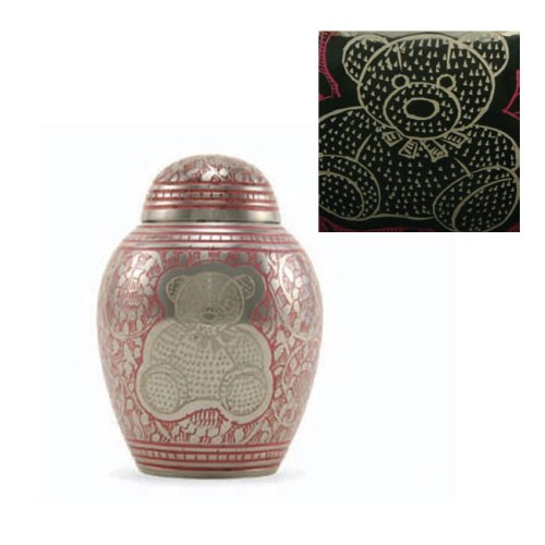 Teddy Bear Pink Brass Infant/Child Urn