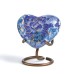 Floral Blue Elite Heart Keepsake Urn w/ Velvet Box Floral Blue Elite Heart Keepsake Urn w/ Velvet Box