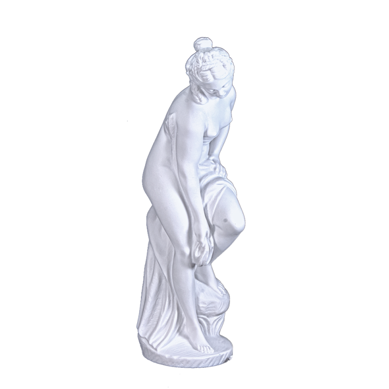 The Bath - Sculpted Female, Draped on Pedestal