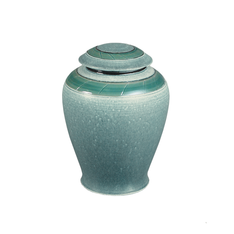 Verde - Handmade Vase Textured Green with Band