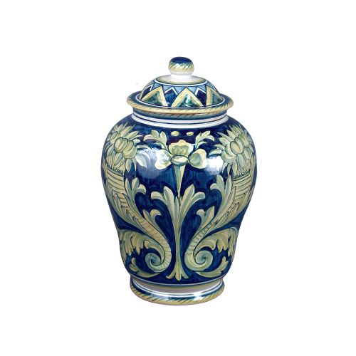 Fiori - Ginger Jar Shaped with Cobalt and Green Design (Adult)