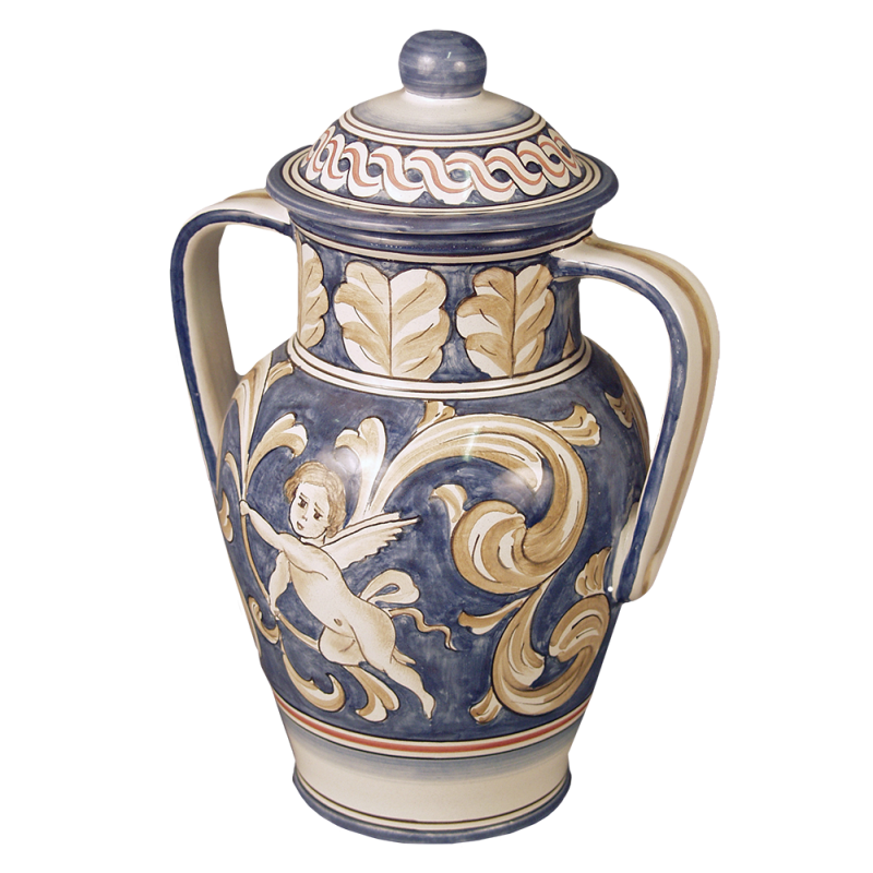 Splendor - Beige/Blue Vase with Handles  (Adult)