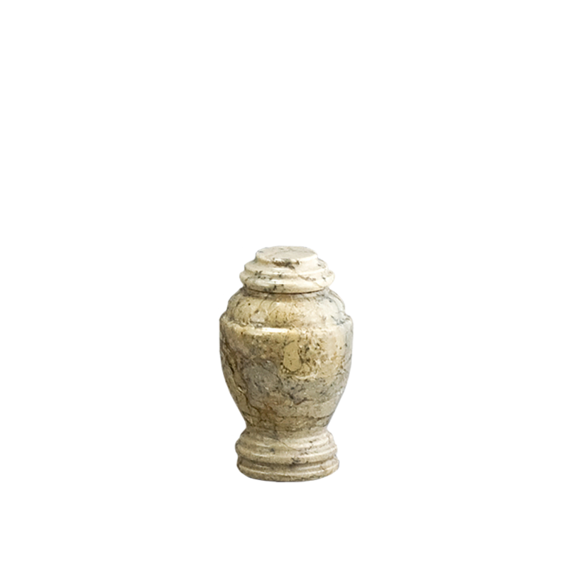 Creme Travertine Token - Creme/White Marble Vase with Base (Token)