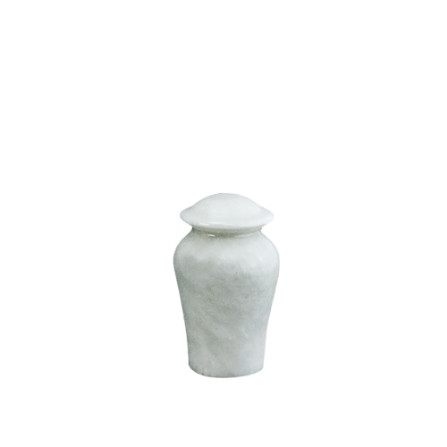 Arno White Marble Token - White/Gray Marble Vase (Token)